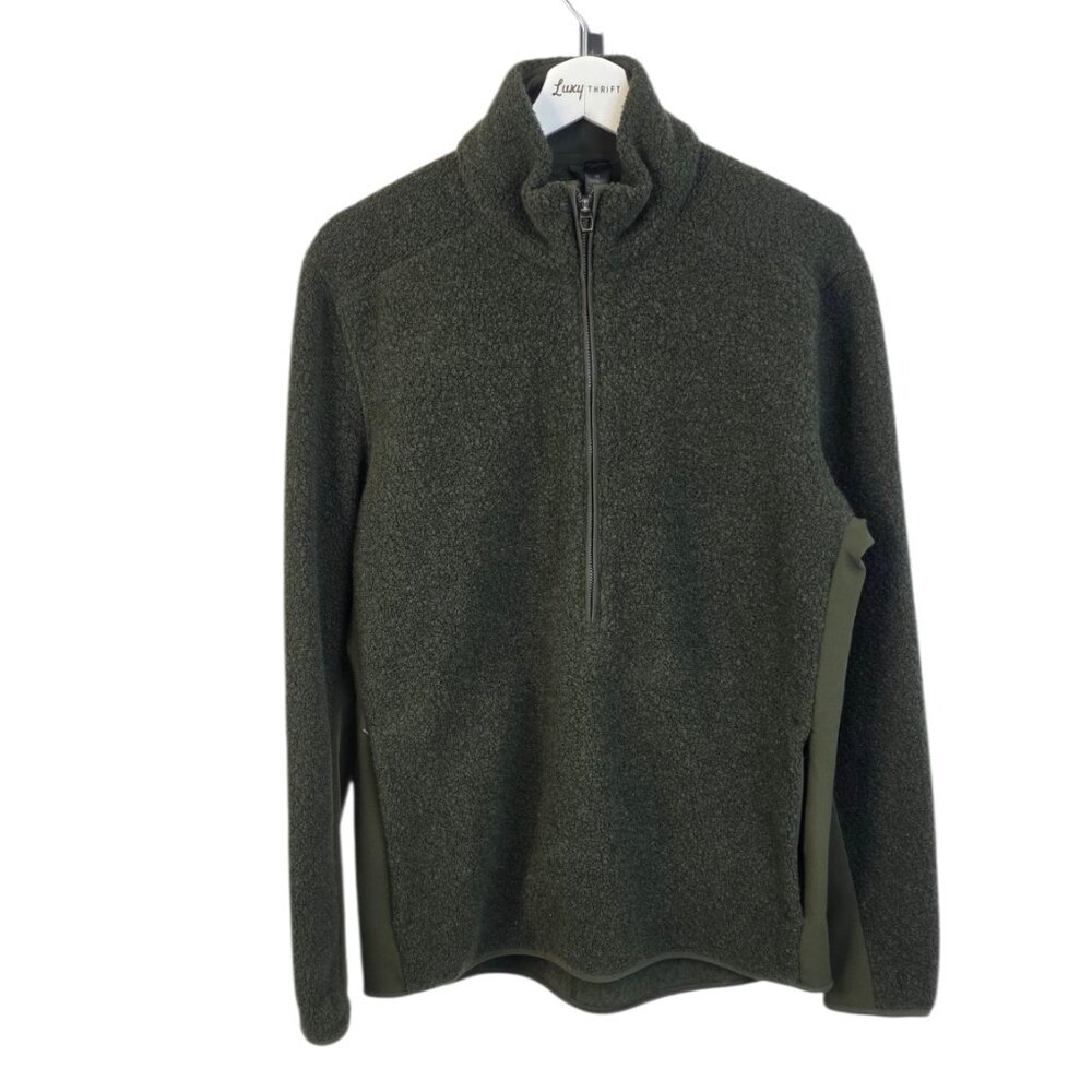 Lululemon Men's Tundra Trek Half Zip, Wool Blend, Green, Size Medium